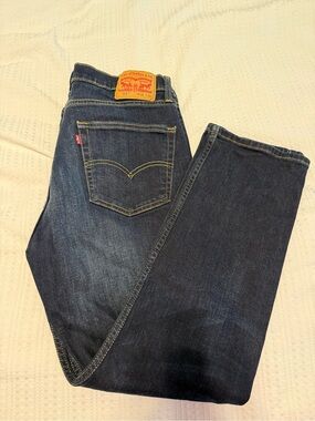 Levi's Men's Slim Fit Blue Dark Wash Denim Sequoia Jeans Mid Rise 5-Pocket Zip